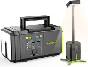 118Wh Portable Power Station with Telescopic Camping Lights for Hiking 32000mAh 160W Max Bank AC Outlet USB DC Output Solar Generator Telecoping Light Emergency  PL100 100W 118WH -