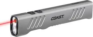 Slayer Laser 1000 Lumen USB-C Rechargeable LED Flashlight with Pocket Clip - 5 mW Laser, 650 nm Wavelength Silver