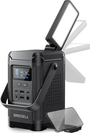 240W Portable Power Station 153.6WH Solar Generator,  LiFePO4 Battery Dual Way 100W PD, Bank with Integrated Stand for Outdoors, Camping, Travel (No Wall Charger Included) black -