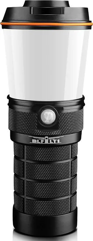 BLF LT1 Camping Lantern Rechargeable, Led with 8X LH351D LED, 24 Hours Runtime in Medium Mode, Perfect Flashlight for Camping, Power Outages, Hiking, Fishing Black -