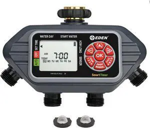 93413 Programmable Digital Water Timer 4-Zone, Compatible with Wireless Soil Moisture Sensor Grey and Black  4 Zone