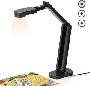 THUSTAR 8MP Document Camera & Webcam 4K with Dual Microphones, USB Visualiser A3-Size, 3-Level LED Lights, Image Invert Function, Fold, for Live Demo, Distance Education -Windows, macOS and Chrome OS