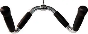 Barbell Multi-Exerciser Cable Attachment For Machines, Lat Pull Down Bar Machine Attachments, Tricep Press Bar, Revolving Straight Curl Pulldown with Rotating & Rubber Handle Grips  M -