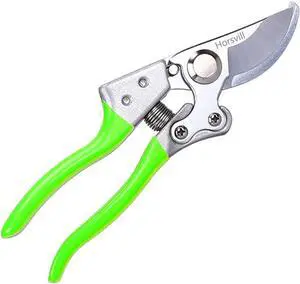 Garden Shears, Japanese Pruning Shears for Heavy Duty, Flowers Herbs Grapes Plant and Branch Cutters, Clippers, Trimmers, Scissors (Green) Green -