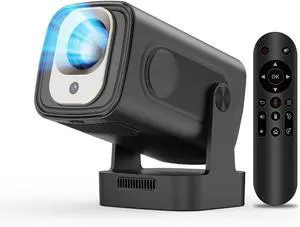 Auto Focus &1080P Mini Portable Projector, 4k Support Smart Proyector with Wifi and Bluetooth For Outdoor, 5W Speaker, Built in Apps,Home Theater, Bluetooth Movie Projector (Black)
