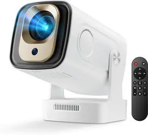 Mini Projector with WiFi and Bluetooth 5.4 - Auto Focus/Keystone, Native 1080P, 4K Support, Android 11, 200 ANSI, Short Throw, Air Mouse Remote, Ceiling & Wall Projection, Portable Movie