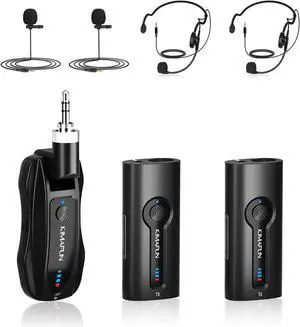 Wireless Lavalier Microphone System, 2.4GHz Lapel Mics Handheld Mic 2 in 1 for Teaching, Teachers, Speech, Tour Guiding, Speaker, Amplifier, PA Broadcast, G70-3 -  G70-3(2TX1RX)