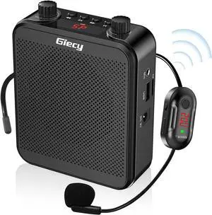 30W Portable Voice Amplifier with Wireless Microphone Headset, 2800mAh Rechargeable PA System Speaker Personal Speech Power Amplifiers Loudspeaker for Teachers/Metting/Tour Guide  Graphite -