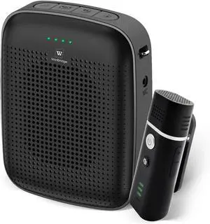 Voice Amplifier with Wireless Lapel Microphone - Personal Megaphone for Teachers, 15W Portable Mini Bluetooth PA System and Clip-on Lavalier Mic Classroom, Speech, Yoga, Tour Guide A006 Black Small