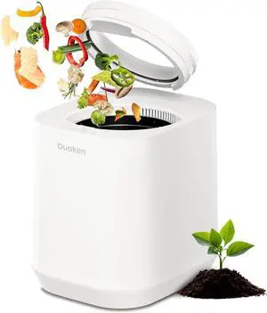 Electric Composter for Kitchen, 4L Smart Countertop Compost Bin, Odorless | Low Noise Auto-Cleaning Turn Food Waste into Fertilizer Within 3 Hrs  White -