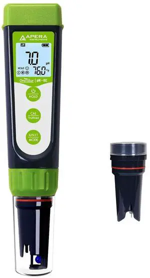 GroStar Series GS4-P pH/EC/500ppm/700ppm/ORP 6-in-1 Combo Pen Tester Kit with Replaceable Double-Junction pH/EC Probe and ORP for Hydroponics Water Quality Testing, Gen II -