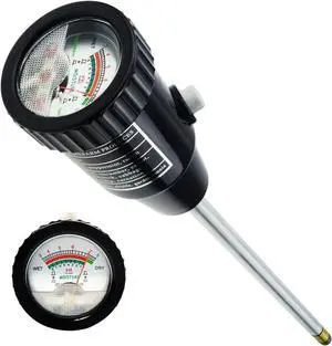 2-in-1 Digital Soil pH & Moisture Meter - 295mm Long Electrode, Test Kit for Indoor Outdoor Plants, Garden, Lawn, Farm ph/moisture 3.0 to 8.0