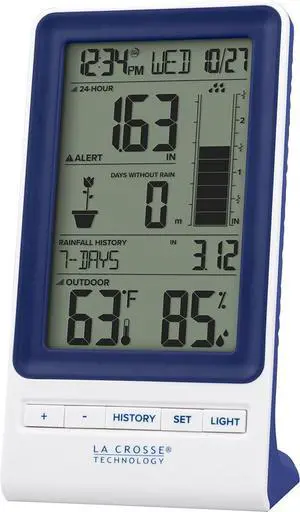724-1415BL Wireless Rain Station with Temperature and Humidity Blue -