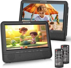 7.5 Inch Car DVD Player, Portable DVD Player for Car Play The Same or Two Different Movies with Headrest Strap, Support Last Memory, AV Out/in, USB/SD, All Regions
