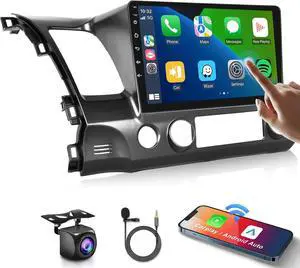 for Honda Civic 2006-2011 Wireless Carplay Android Car Stereo Support Wireless Android Auto with WiFi GPS Navigation AHD Backup Camera FM RDS Radio Receiver EQ SWC 2G+64G