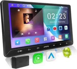 A5L 10.1 inch Android Double DIN Car Stereo, Wireless CarPlay & Android Auto Head Unit, with OBD2 Scanner, IPS Touchscreen, GPS Tracker, 24-B EQ DSP, WiFi/BT/USB Tethering, 2G+32G, FM/AM