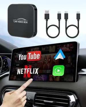 2025 Upgraded Wireless CarPlay Adapter Support Netflix/YouTube/TF Card, 5-in-1 Android Auto Wireless Adapter and Apple CarPlay Wireless, Magic Ai Box for Cars from 2016 & iPhone iOS10+