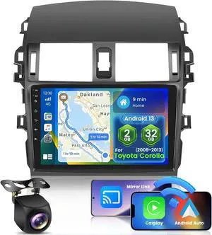 5G WiFi Android 13 Car Stereo for Toyota Corolla 2009 2010 2011 2012 2013, 9 Inch IPS HD Touch Screen Car Radio Wireless CarPlay Android Auto with Bluetooth Mirror Link GPS Navigation 26UI