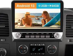 Android 13 [2GB+64GB] Car Radio Compatible for Chevy Chevrolet Silverado Tahoe Equinox GMC Sierra Yukon, 10.1 Inch Dual Knobs Car Stereo with GPS/FM/WiFi/USB/SWC, Support Wireless Carplay Android Auto