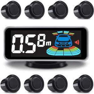 Backup Parktronic System Car Auto Vehicle Reverse with 8 Parking Sensors kit Distance Detection LCD Distance Display Sound Warning