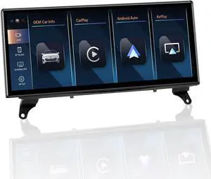 Linux 12.3" Ultra-Thin Screen E70 E71 Wired and Wireless CarPlay Retrofit Android Auto, 1920 x 720 Display Mirror Link Car Radio Bluetooth Video Player Screen for BMW X5 X6 CIC(2010-2012)