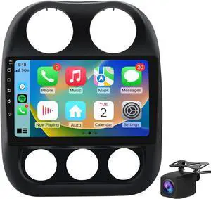 [2G+32G] Android 13 Car Radio Stereo for Jeep Patriot Compass 2010-2016 10.1 Touch Screen with Wireless CarPlay Android Auto/SWC/Bluetooth/WiFi + AHD Backup Camera