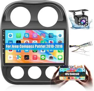 Car Radio for Jeep Compass Patriot 2010 2011 2012 2013 2014 2015 2016, Android Upgrade Touch Screen for Compass Patriot, 10.1 Inch Car Stereo with Mirror Link/GPS Navigation/WiFi/Bluetooth