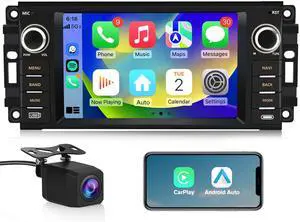 Car Stereo [2GB+32GB] for Jeep Wrangler JK Compass Patriot/Chrysler/Dodge RAM Charger, 7 inch Touch Screen Android 13 Radio with Wireless CarPlay Andriod Auto with Reverse Camera