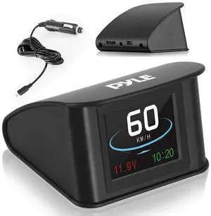 Universal Vehicle Smart HUD Display - 2.6" Digital Mini Car Dashboard Heads Up Windshield Speedometer Projector System w/ GPS Navigation Compass, Displays Speed, Distance, Time and More - PHUD19