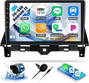 2G+64G Android Car Stereo for Honda Accord 8th 2008-2013 with Wireless Carplay Android Auto Mirror Link 10.1 inch Touchscreen Car Radio with GPS Navigation WiFi 26UI Bluetooth FM Backup Camera MIC