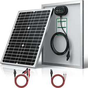 12V 20W Solar Battery Charger Maintainer PRO, Built-in UltraSmart MPPT Charge Controller, Waterproof 20 Watt Solar Panel Charging Kit for 12Volt AGM, Deep Cycle, Lead-Acid, Lifepo4 Battery