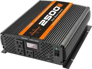 2500W Inverter Pure sine Wave RV Inverter Power Inverter 12V to 110 for Car Truck semi Truck Vehicles
