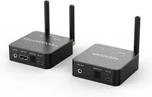 5.8GHz&5.2GHz Dual-Band Wireless Audio Transmitter Receiver with HDMI/Optical Digital(SPDIF)/RCA(3.5mm) in/Output, 160ft Long Range 0.018s Low Latency with Built-in Bluetooth 5.3 Receiver