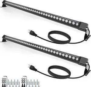 LED Wall Washer Lights Bar 2 Pack,72W 5000K Daylight White Outdoor Wall Wash Lighting,4ft IP67 Waterproof Linear Led Wall Washer Light for Garden,Backyard,Building,Courtyard Exterio Landscape Lighting