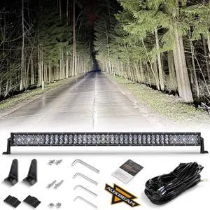42 Inch 240W LED Light Bar, 5D Lens Off Road Double Row Spot Flood Combo Lights, 24000 Lumens Driving Fog Work Light with Wiring Harness for SUV, ATV, UTV, Jeep, Truck, Pickup