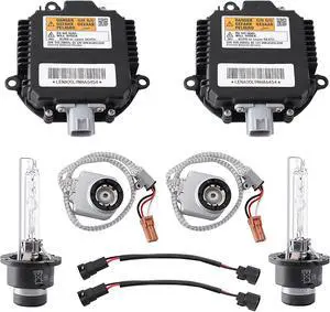 2 Set Xenon HID Ballast Headlight Control Unit with Igniter & D2S Bulb Compatible with Nissan Altima Maxima Murano 370Z 350Z G35 G37 FX35 FX45 QX56 QX70 QX80 Replace 28474-89904 28474-8991A