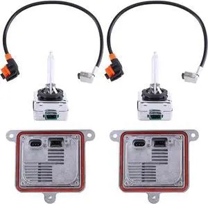 2PCS Xenon HID Headlight Ballast Control Unit with Igniter & D3S Bulb Compatible for 2015-2020 Blazer Impala Malibu Suburban Tahoe 20928264 13587720 13587843 13503432, +HID Bulb Wire Kit