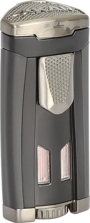 HP3 Triple Jet Flame Butane Torch Lighter, Silver | Wind Resistant, Refillable Fuel Tank with EZ-View Window, Adjustable Flame, Easy Push Ignition, Flip-Top Lid, High Altitude Tested