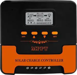 40A MPPT Solar Charge Controller: 12V/24V DC Output, Dual USB, for Multiple Batteries (LiFePO4, AGM, Sealed Gel, Flooded Lithium) & 18 - 100V Panels, APP WiFi Control