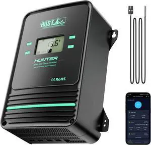 100A MPPT Solar Charge Controller, 12V/24V/36V/48V Negative Grounding Controller, w/ Smart Bluetooth APP Control, Low-Temp Cut-Off, LCD Display, for Lithium, Sealed, AGM, Gel, Flooded Batteries
