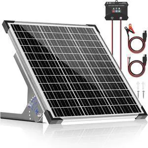50W Solar Panel Kit, 12V Solar Battery Trickle Charger Maintainer + 10A MPPT Charge Controller + Adjustable Mount Bracket,Waterproof Solar Panel Battery Charger for Car Boat Marine RV Roof