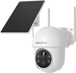Solar Security Cameras Wireless Outdoor, 4MP 360° View Battery Powered Outdoor Camera, Night Vision with Spotlight, 2-Way Audio, PIR Motion Sensor, 2.4G/5G Dual Band WiFi, no Subscription