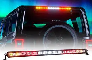 LED Chase Light Bar Warning Lights 30inch 6500K 75W Brightness Screwless Patented IP68&IP69K Waterproof Turn Signal/Braking/Reversing lights Light Strip for offroad pickup Bus