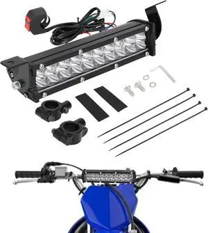 Motorcycle LED Light Bar Plug-Play 60W 2500Lm Driving Light Kit 7/8" Handlebar Universal for CRF XR RM KX KLX TTR PW SSR Apollo TAO TAO SDG Dirt Pit Bike