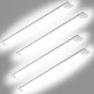 4-Pack 3FT LED Garage Lights Ceiling Mount, 3Foot LED Ceiling Light Fixture Flush Mount 24W 2880lm, Hardwired Flat Panel Light, Tube Light 3/4/5000K Adjustable