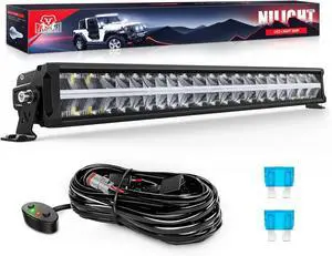 30 Inch LED Light Bar DRL 240W 24800LM Anti-Glare Flood Spot Offroad LED Driving Light IP68 w/ 12AWG DT Connector Wiring Harness for Pickup Truck SUV ATV UTV Boat 4x4 Jeep