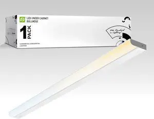 48 Inch LED Under Cabinet Lighting Hardwired, On/Off & Color Temp Switch, 24W 2087LM, 5CCT 2700K-5000K CRI90+, Dimmable Under Counter Lights for Kitchen, Linkable Under Cabinet Lights, White, UL