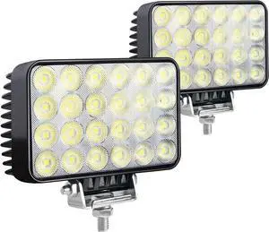 2PACK Rectangular 72W Super Bright Led Work Light 12/24volt, LED Light Bar Heavy Duty Offroad Flood Light Waterproof for Truck Tractor Agriculture Vehicles ATV SUV UTV,7200LM