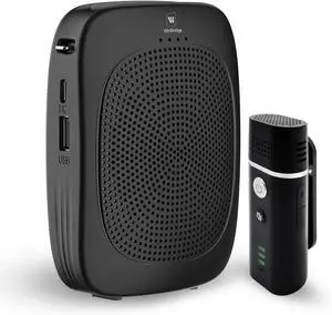 Bluetooth Voice Amplifier with Wireless Lavalier Lapel Microphone for Teachers, Portable Speaker Clip-On Microphone, Mini Megaphone PA System for Classroom/Yoga/Public Events C006