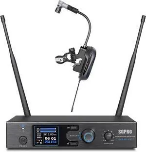 Saxophone Wireless Microphone Professional Gooseneck Clip-on Mic with Preset EQ & ECHOs, 262 Ft Transmission and Rechargeable Transmitter, for Soprano, Tenor, Alto, and Baritone Saxophone